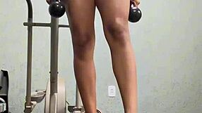 Corajosa, look what she dared in the gym with that licking and pussy action.