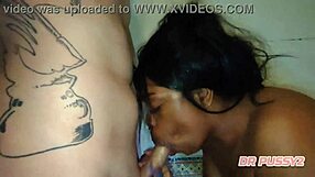 deepthroat gagging on lover’s big cock in steamy bathroom interracial action with shaved wife