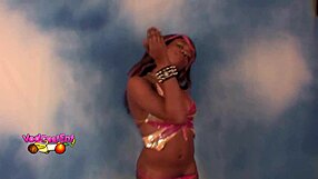 Watch Roxy Star's Exotic Ebony Striptease Dance!