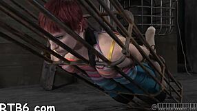 intriguing latex sadomasochism with bound blowjob and spanking in hardcore porn