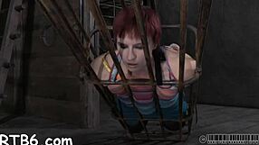 intriguing latex sadomasochism with bound blowjob and spanking in hardcore porn