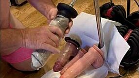 Does the barefoot sissy in the kitchen take dildos up her ass?