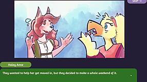 Two chicks playing poker in furry striptease game.