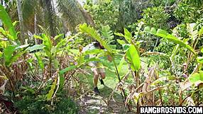 18 & 19-year-old girls having hardcore sex outside