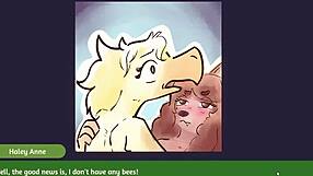 Two chicks playing poker in furry striptease game.