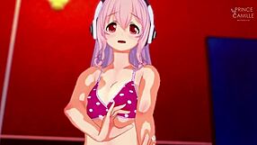 Super Sonico Models Horny Anime Scenes for You