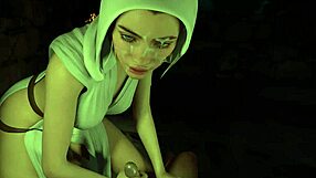 3D Hentai Princess Leia Organa Handjob Joi Teaser with Monster Cock