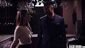Horny waitress Jill Kassidy gets a hard cock inside her