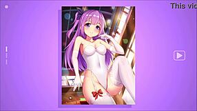 hentai girl fantasy slowly undresses, revealing her tits, ass, and pussy in an anime game with friends.