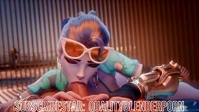 widow takes cock deep in throat on sandy beach at dusk. her skills leave nothing to imagination.