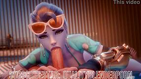 widow takes cock deep in throat on sandy beach at dusk. her skills leave nothing to imagination.