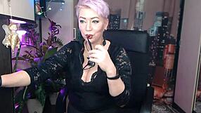 juicy russian milf aimeeparadise dances immodestly in stockings on webcam!