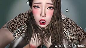 Beautiful Asian woman with curvaceous body has interracially charged affair in this 3D cartoon