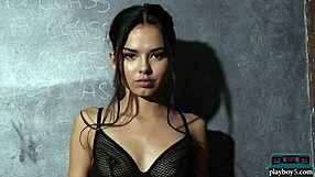 tiny teen 18+ model dominique gabrielle strips and rips clothes, facing detention for breaking rules