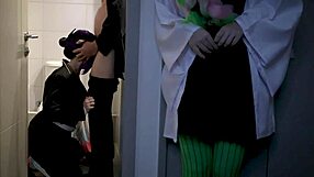 mitsuri watches tanjiro bang shinobu in toilet - bella hentaigirl roleplay