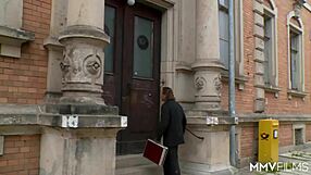 Prepping the interview with cunilingus and fingering.