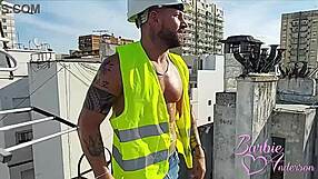 barbie anderson getting wild with the construction worker in anal and blowjob action