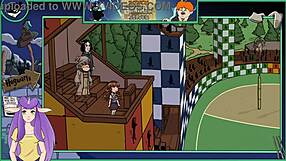 Asian brunette witch trains silver in hentai game part 17