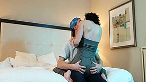 Guy passionately kissing hot petite woman