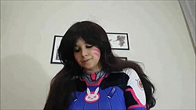 Dva Overwatch rides for creampie in amateur scene