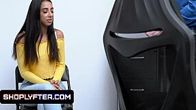 Brunette Thief Babe Kiarra Kai Bouncing Shaved Pussy Loudly