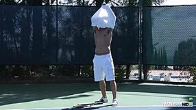 my tennis coach froze seeing my smooth pussy before licking it deep