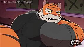 Furry sex in animated porn video