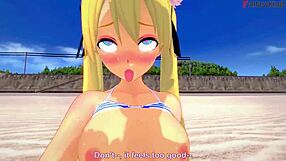 marie rose in bikini gets wild fucking on beach in 3d fantasy