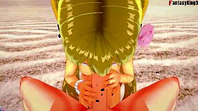 marie rose in bikini gets wild fucking on beach in 3d fantasy