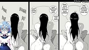 Girls night out turns into futanari hentai action in this anime cartoon?