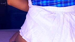 The college girl enjoys passion in the jacuzzi with her lover