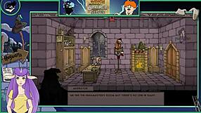 Asian brunette witch trains silver in hentai game part 17