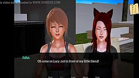 in my new family 215, the brunette milf chats with the redhead