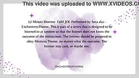 femdom gives jerk off instructions with cum eating