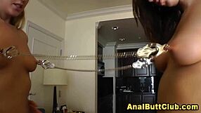 Sexy Fetish Sluts Tug and Gape in Wild Bondage Play