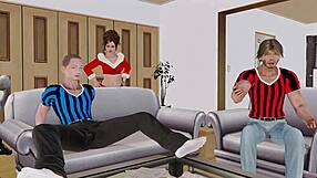 3D animated hentai with a naughty stepmom and stepsis