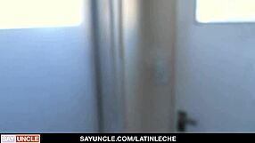 First time bareback orgy with a Latino hunk and a big dick boy