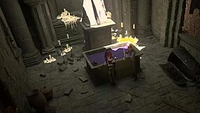 busty elf dominates man in fight, gets rewarded with cock