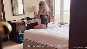 peek and hide in the closet while sharing a hotel room with stepmom prepping for her first anal.