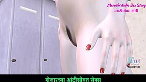 Cute teen 18+ girl in animated 3D hentai gives sexy poses with Marathi audio.