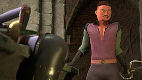 busty elf dominates man in fight, gets rewarded with cock