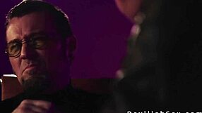 Does this dude fuck the sexy blonde in stockings? Watch her suck cock and get cumshot.