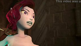 busty elf dominates man in fight, gets rewarded with cock