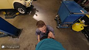Gay Twink Mechanic Gives Hot Blowjob And Fucks Anal Before Boss Cums!