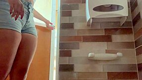 A hidden camera captures a hot and steamy public scene with a special sex-starved Latina babe