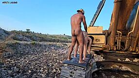 Heavy Machine Worker Intriguingly Abandons Work For Blowjob And Creampie With Hot Brazilian Girl