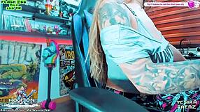 Beautiful Latina lesbians in cosplay have fun on webcam with fingering