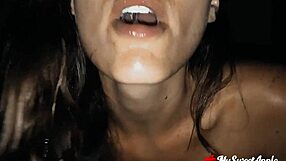 Pretty girl next door swallows it all outdoors