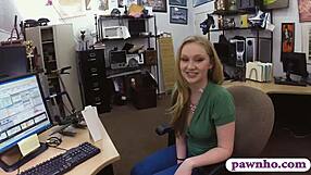 Beautiful blonde gets drilled by the pervert pawn shop clerk