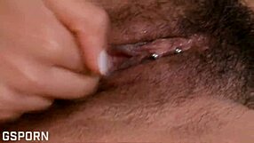 sexy brazilian girl masturbates her hairy pussy in bathtub